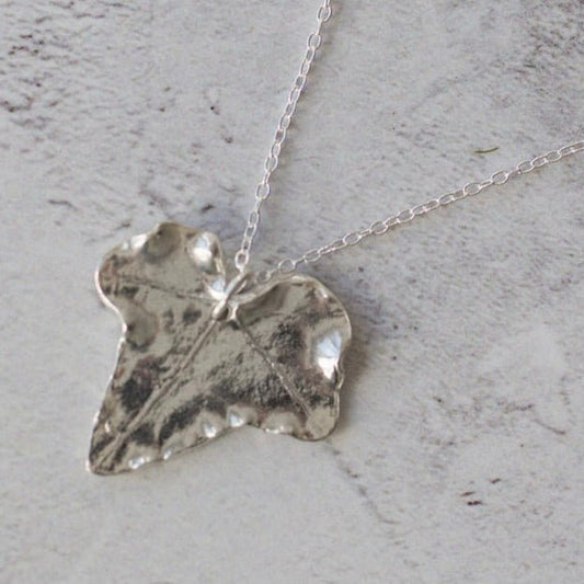 Silver Statement Ivy Leaf Necklace