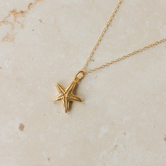 Solid Gold Starfish Necklace