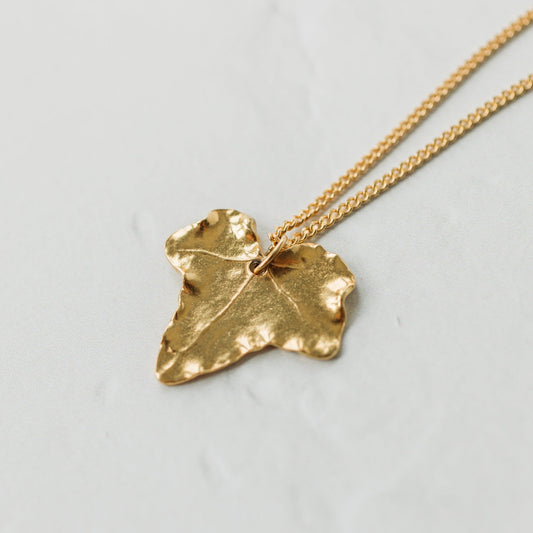 Gold Statement Ivy Leaf Necklace