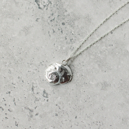 Handmade silver periwinkle shell necklace - Iris & Lolli