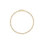 18ct gold vermeil fine paperclip chain bracelet with lobster clasp on white background by Iris & Lolli