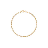 18ct gold vermeil fine paperclip chain bracelet with lobster clasp on white background by Iris & Lolli