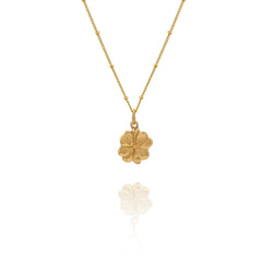 Gold Four Leaf Clover Necklace – handcrafted nature-inspired jewellery (1)
