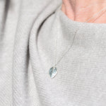 Handmade silver baby rose leaf necklace - Iris & Lolli