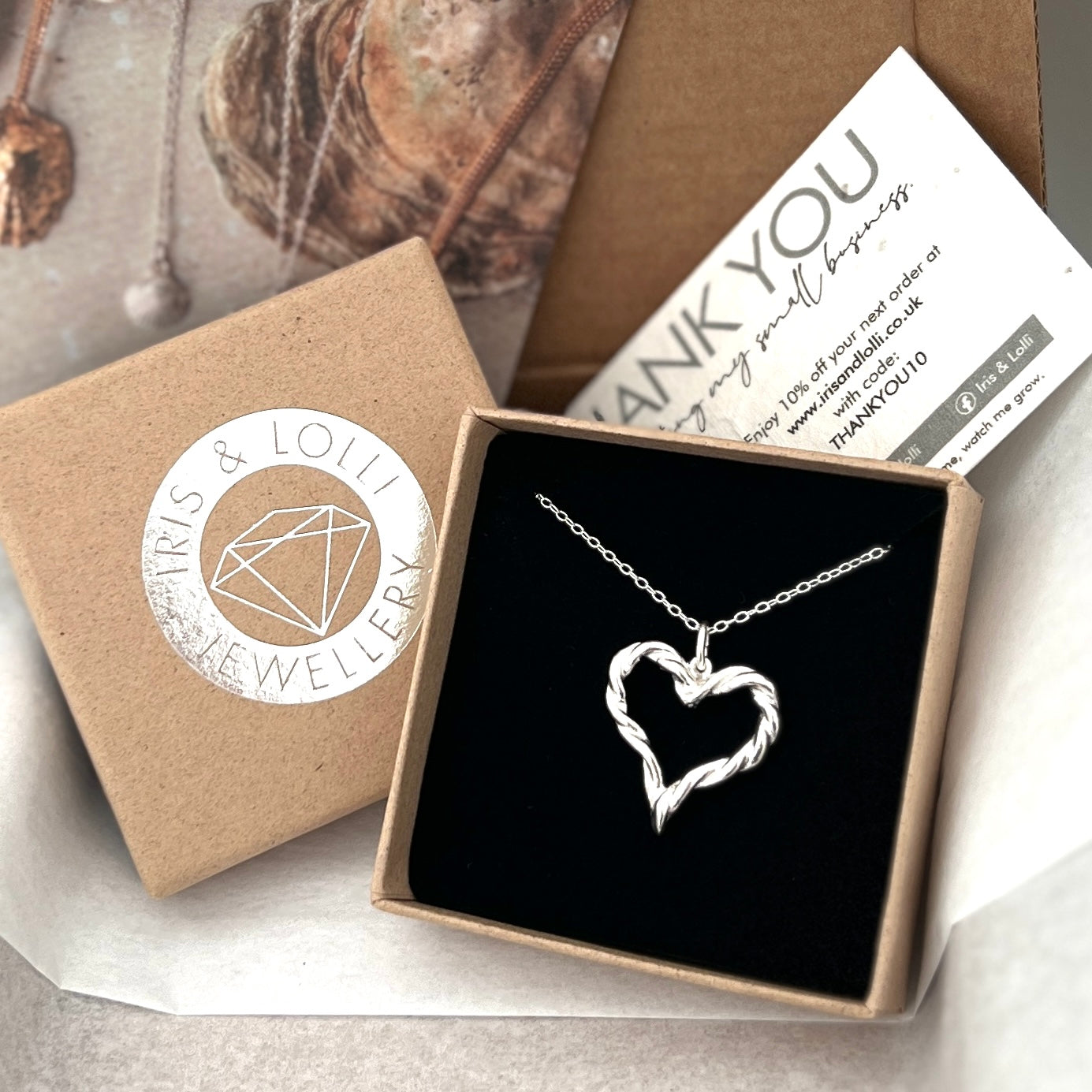 Twisted Silver Heart Necklace