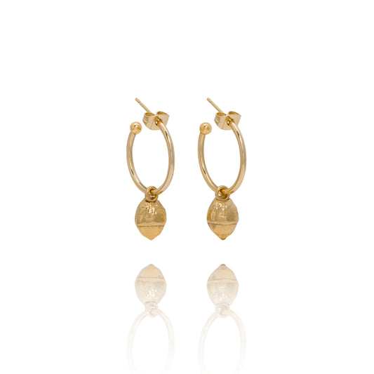 Gold Baby Acorn Earrings