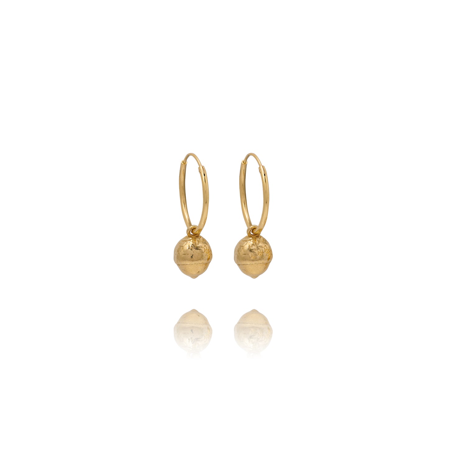 Gold Baby Acorn Earrings & Necklace Set