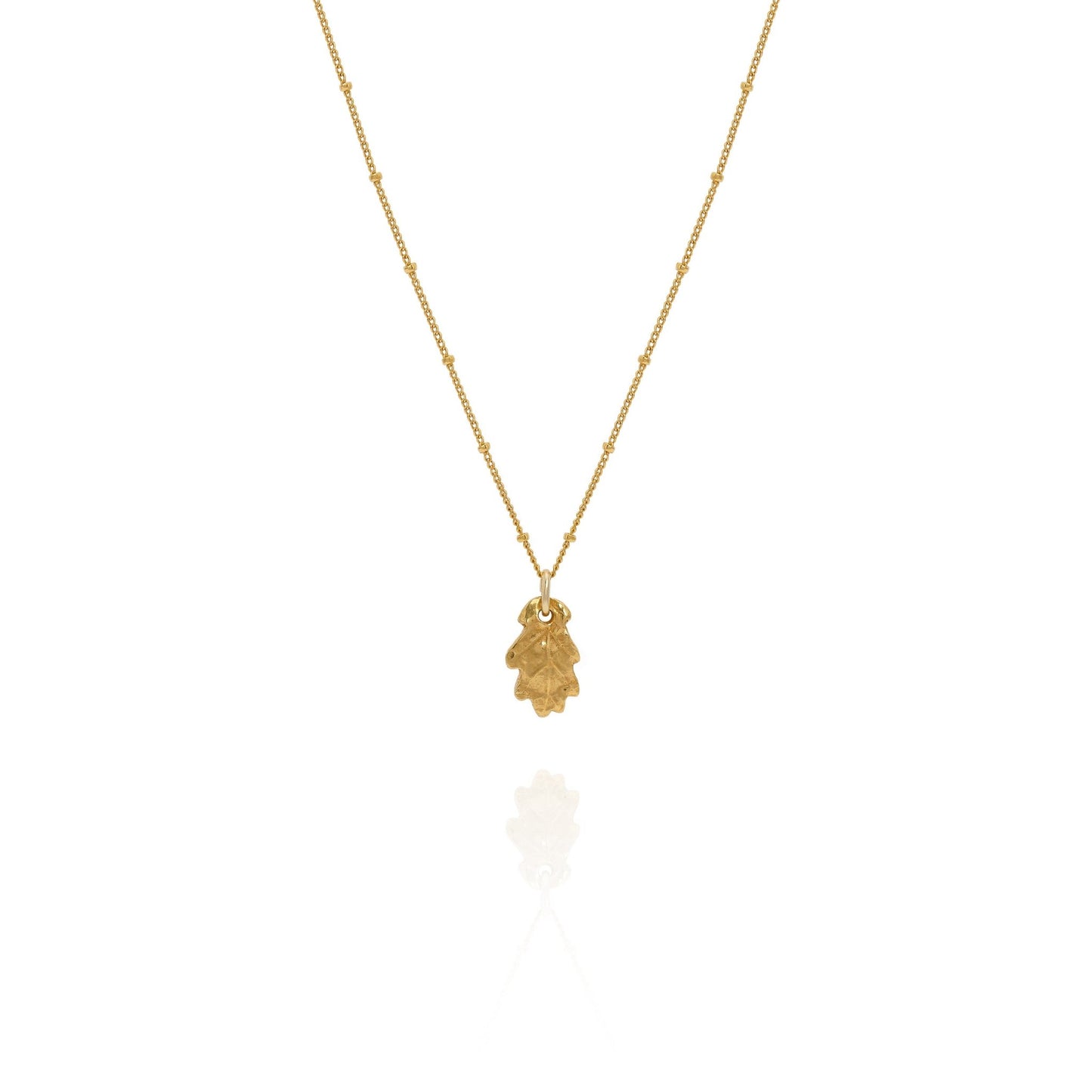 Gold Baby Oak Leaf Necklace