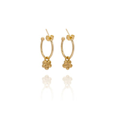 Gold Forget Me Not Earrings – handcrafted nature-inspired jewellery (3)