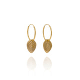 Gold Baby Rose Leaf Earrings