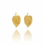 Gold Hazel Leaf Earrings – handcrafted nature-inspired jewellery
