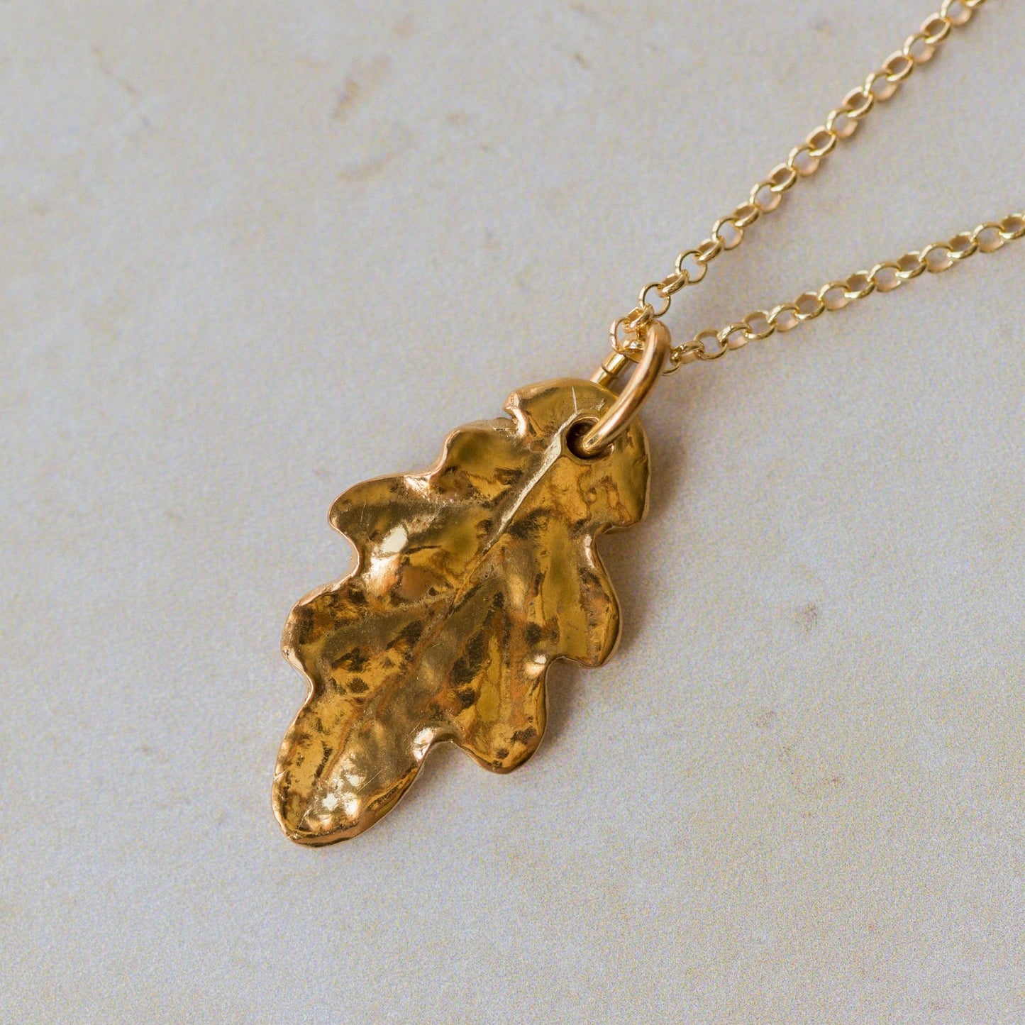 Midi Gold Oak Leaf Necklace