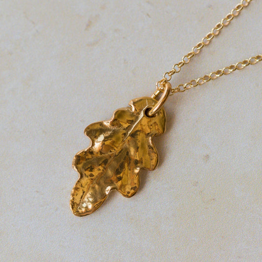 Midi Gold Oak Leaf Necklace
