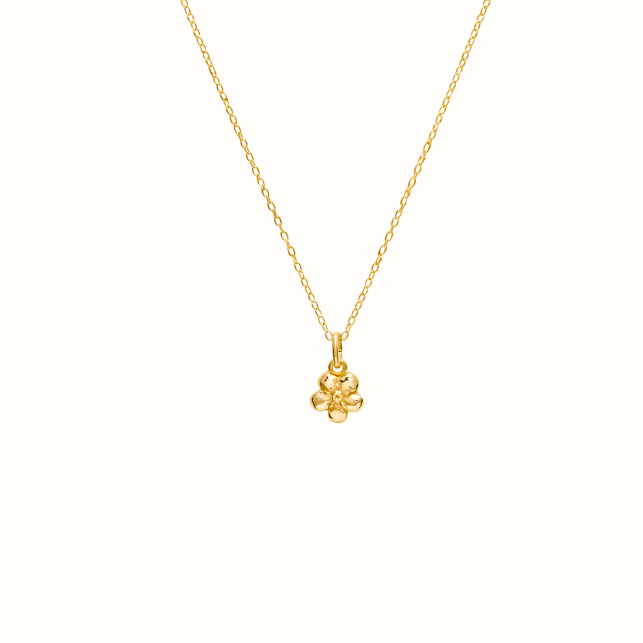Gold Forget Me Not Necklace – handcrafted nature-inspired jewellery (2)