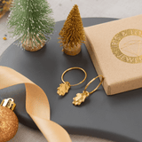 Gold Baby Oak Leaf Earrings