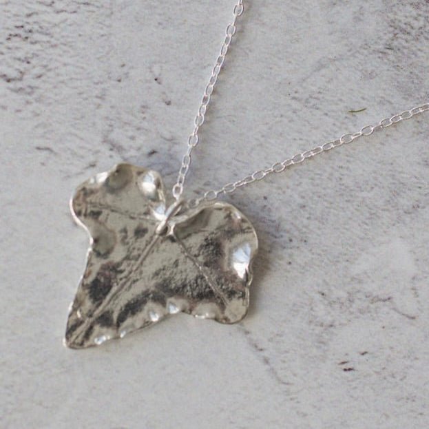 Silver Statement Ivy Leaf Necklace
