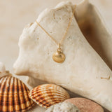 Gold Cockle Shell Earrings & Necklace Set