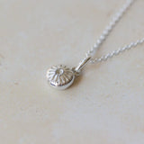 Silver Corn Poppy Crown Necklace
