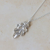 Midi Silver Oak Leaf Necklace