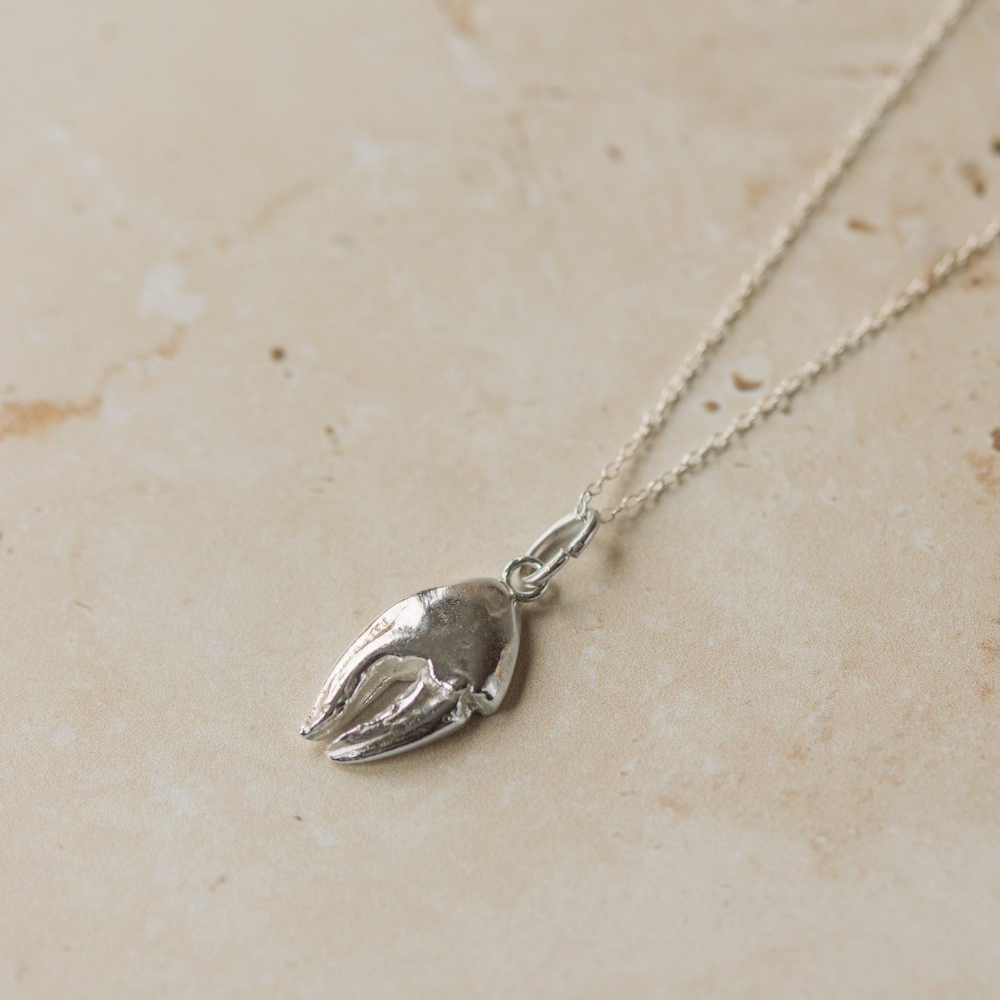 Silver Crab Claw Necklace