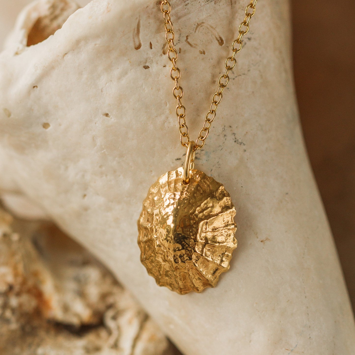 Gold Statement Limpet Shell Necklace