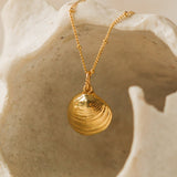 Gold Venus Clam Necklace