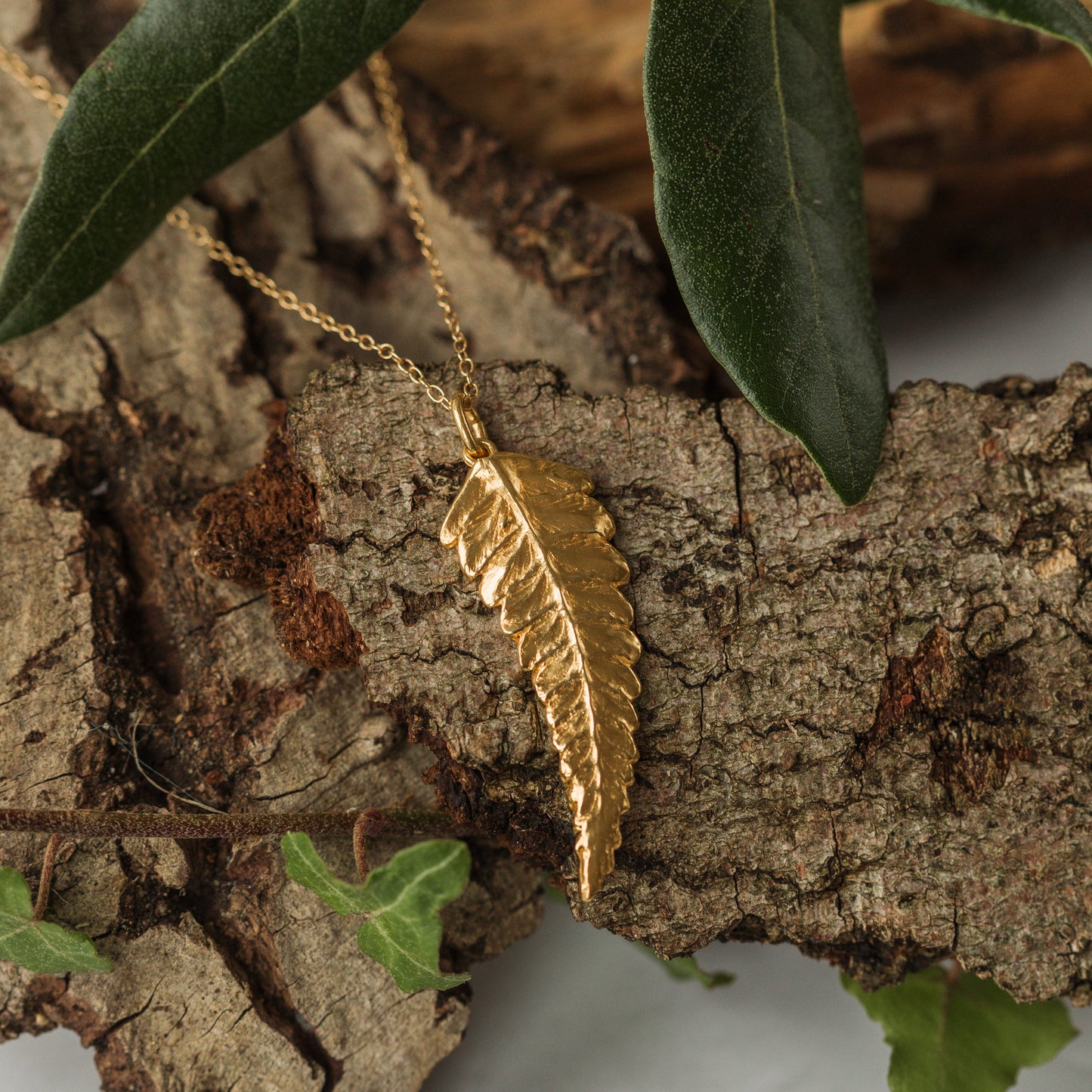 Gold Fern Leaf Necklace