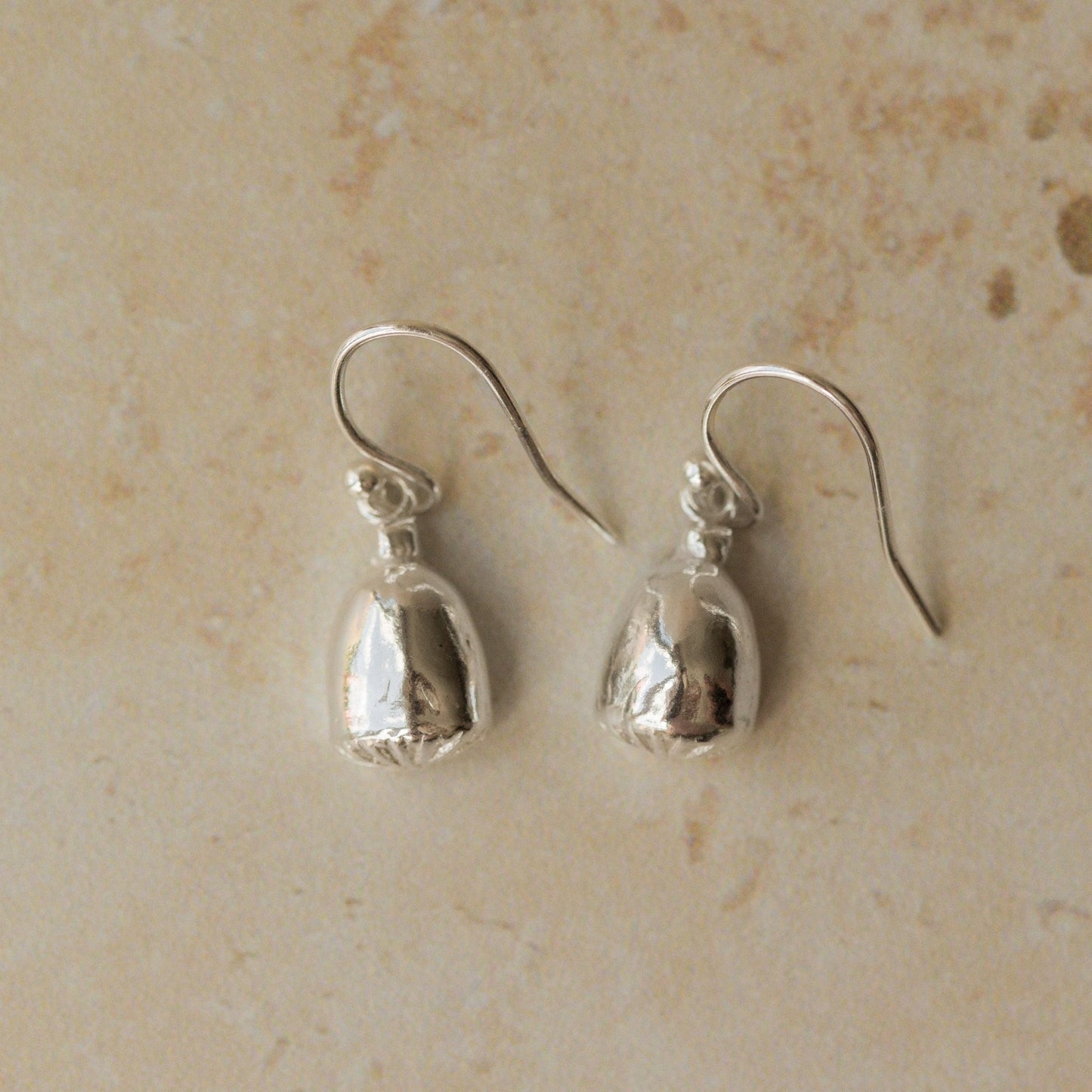Silver Corn Poppy Earrings