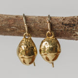 Gold Baby Acorn Earrings & Necklace Set