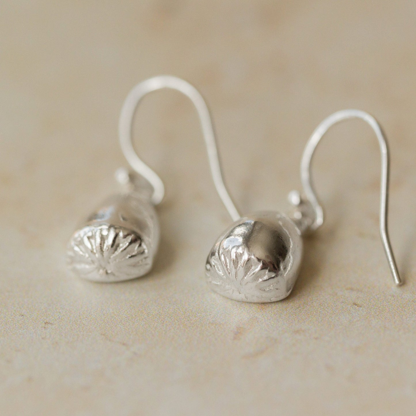 Silver Corn Poppy Earrings