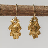 Gold Baby Oak Leaf Earrings