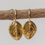 Gold Baby Rose Leaf Earrings & Necklace Set