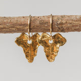 Gold Dainty Ivy Leaf Earrings & Necklace Set