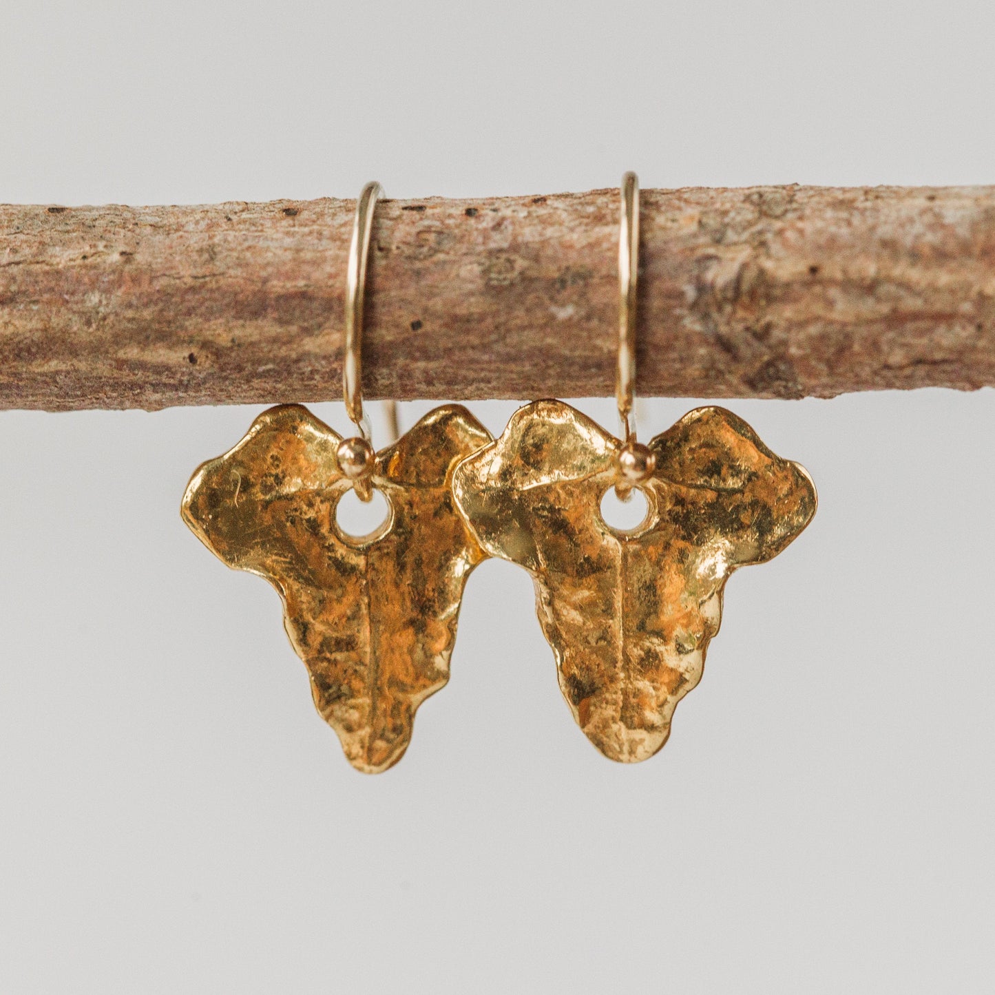 Gold Dainty Ivy Leaf Earrings & Necklace Set