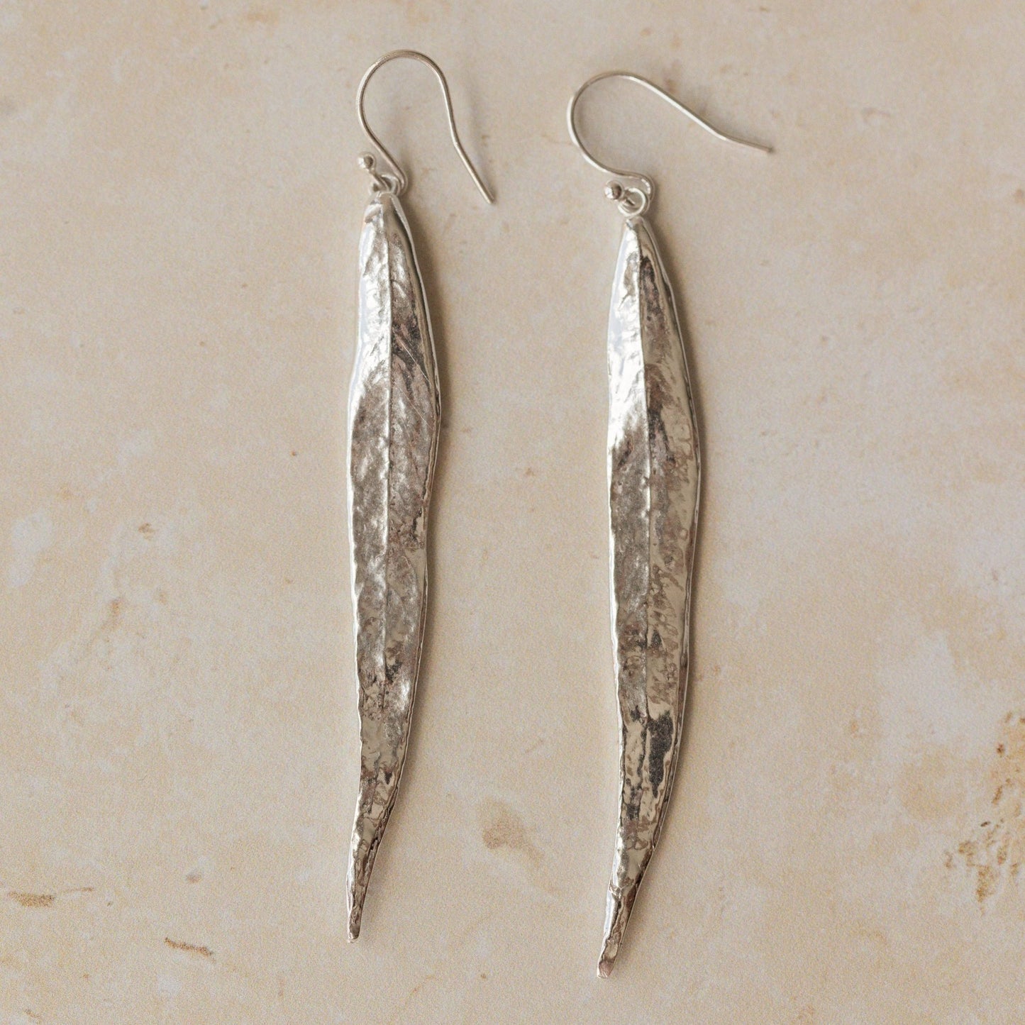 Silver Willow Leaf Earrings