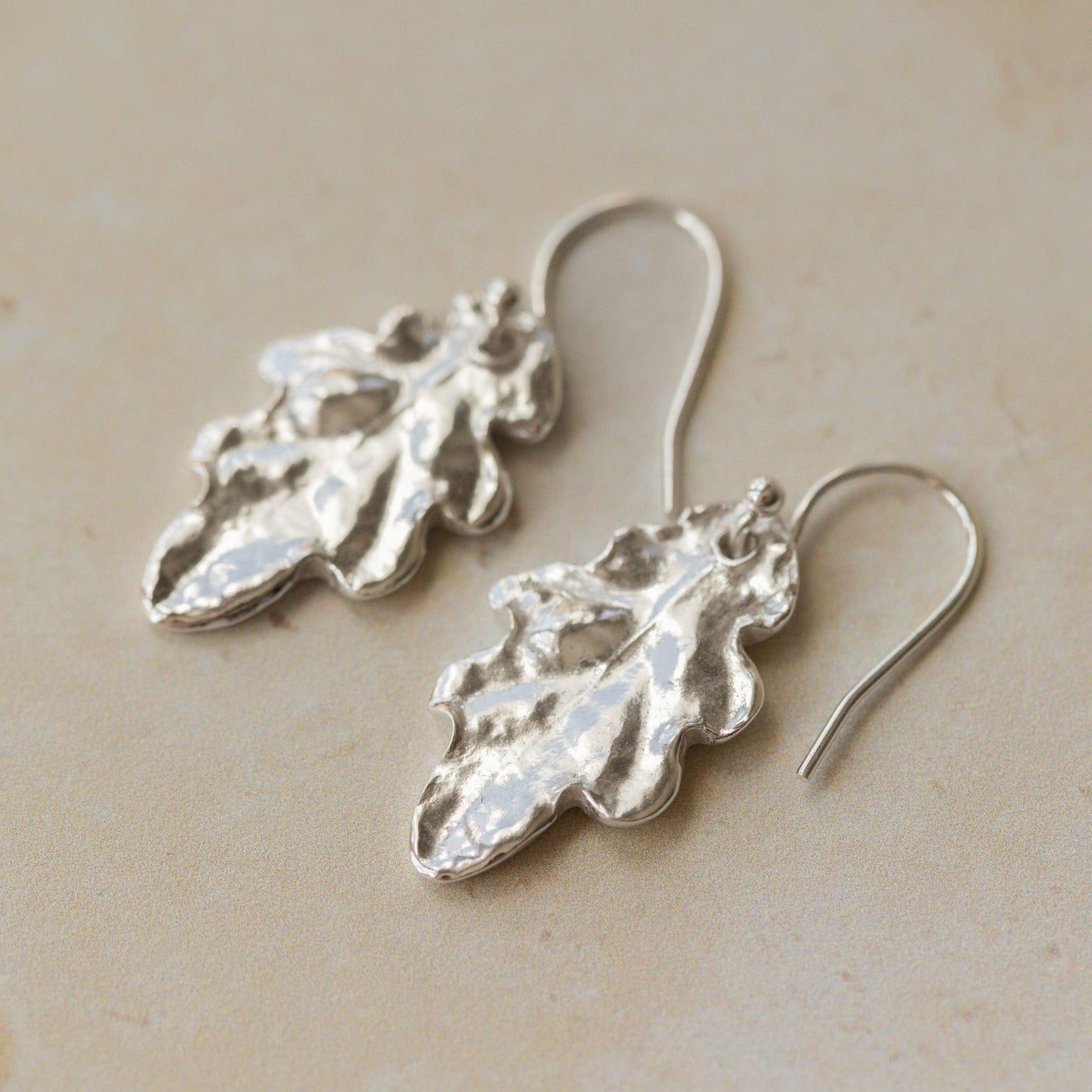 Silver Oak Leaf Earrings