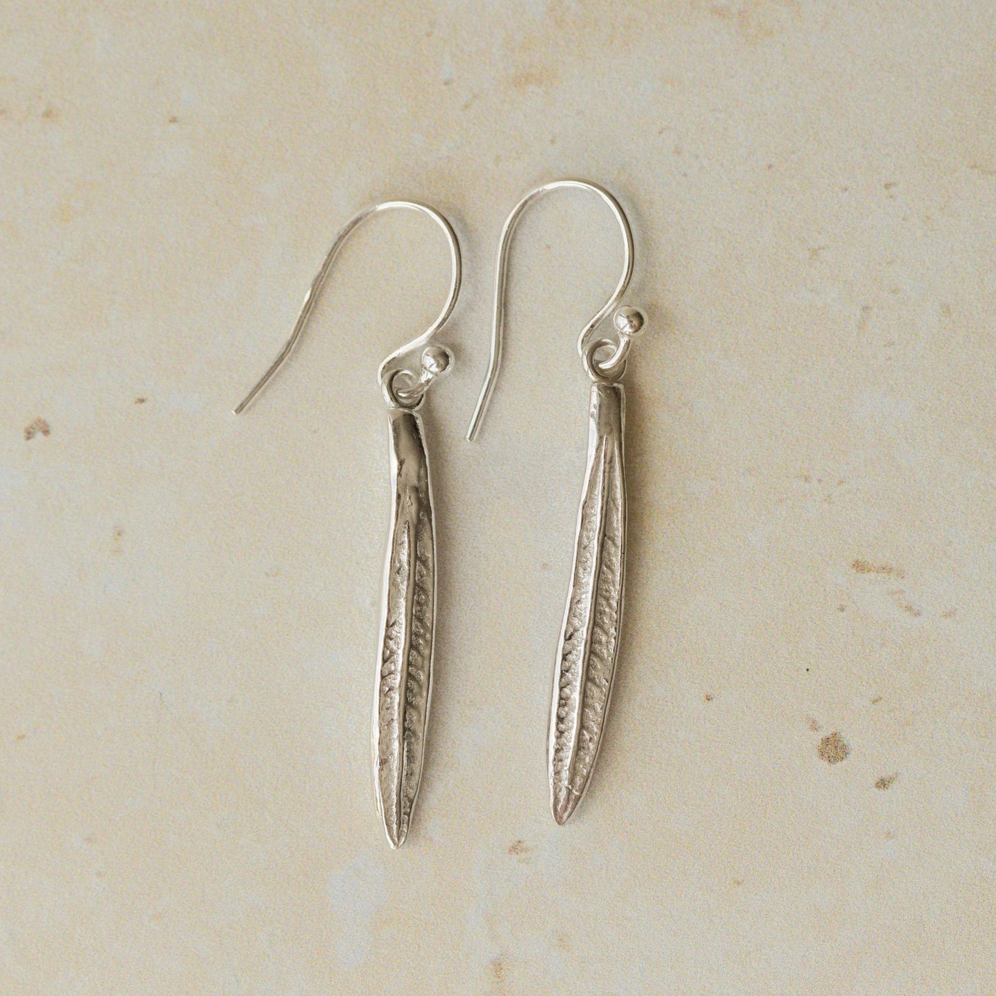 Silver Rosemary Leaf Earrings