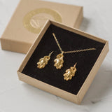 Gold Baby Oak Leaf Earrings