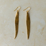 Gold Willow Leaf Earrings