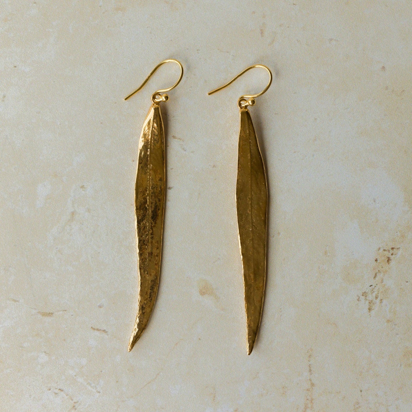 Gold Willow Leaf Earrings