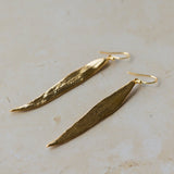 Gold Willow Leaf Earrings