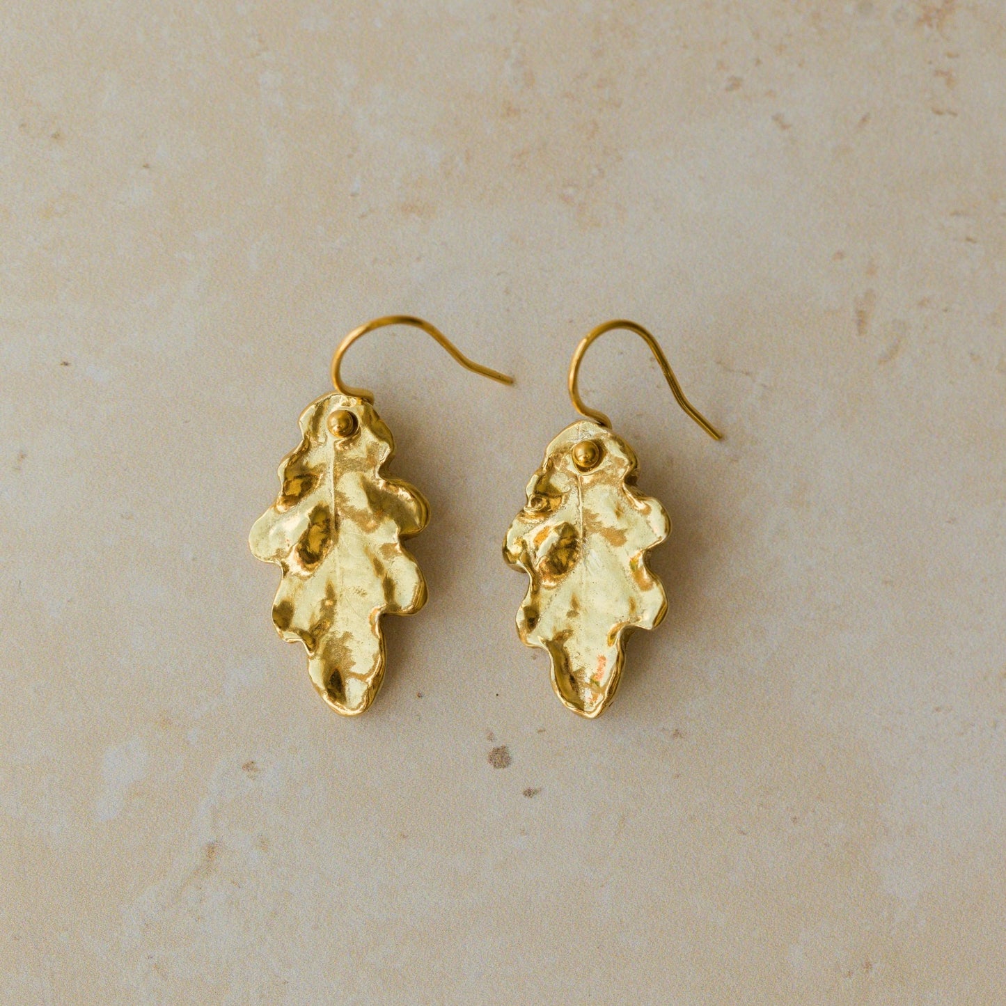 Gold Oak Leaf Earrings