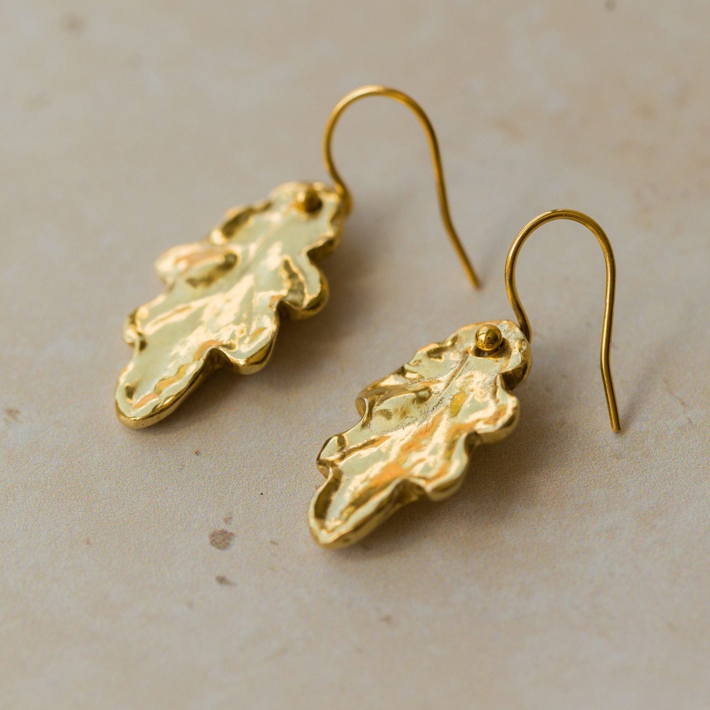 Gold Oak Leaf Earrings