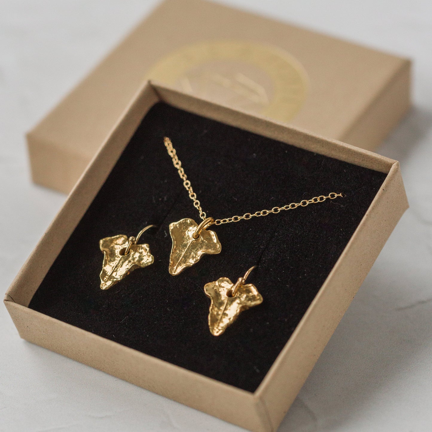 Gold Ivy Leaf Earrings