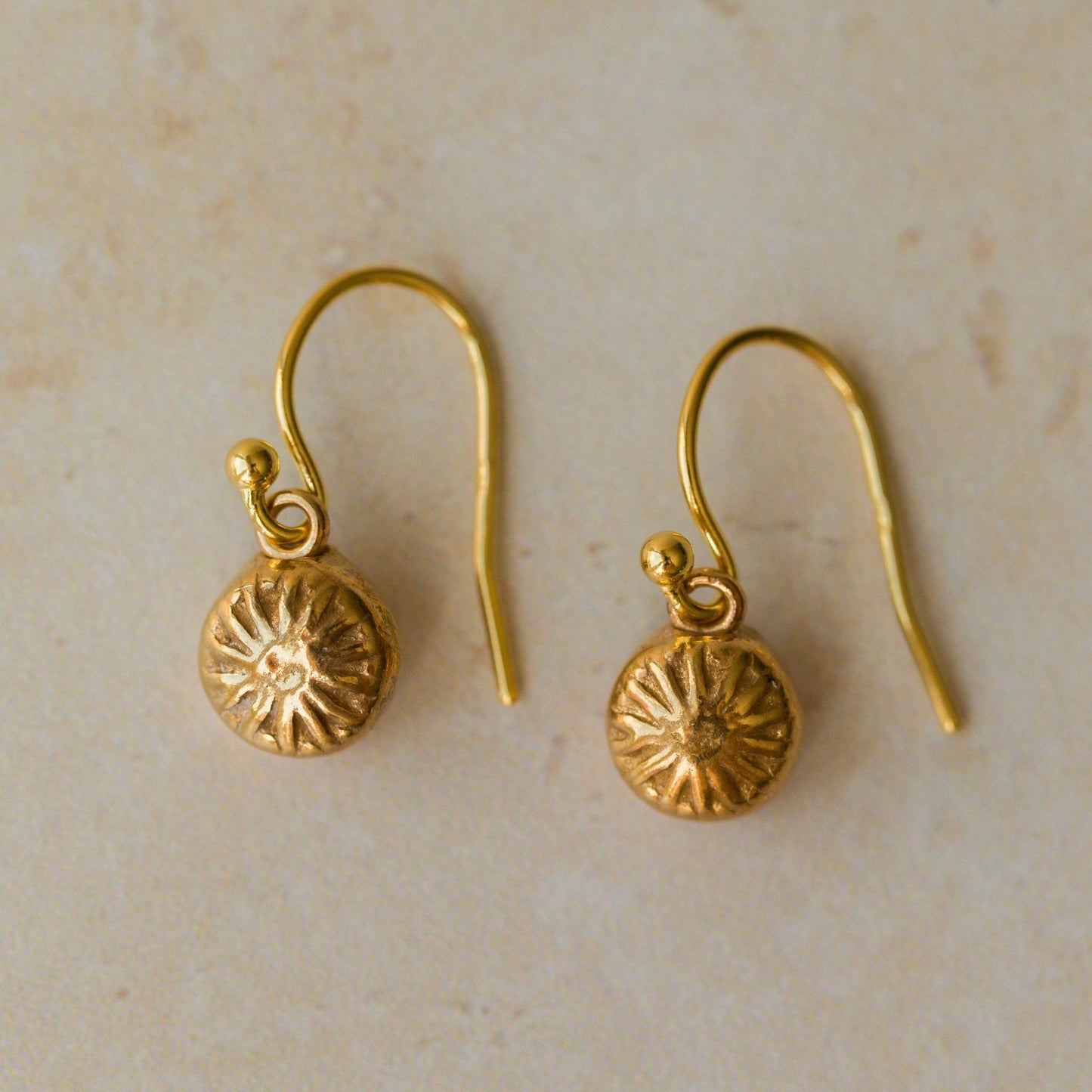 Gold Corn Poppy Crown Earrings