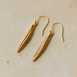 Gold Rosemary Leaf Earrings