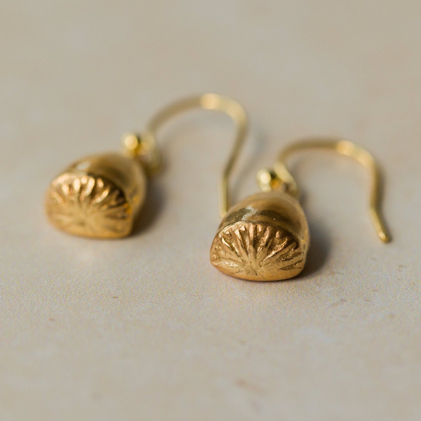 Gold Corn Poppy Earrings