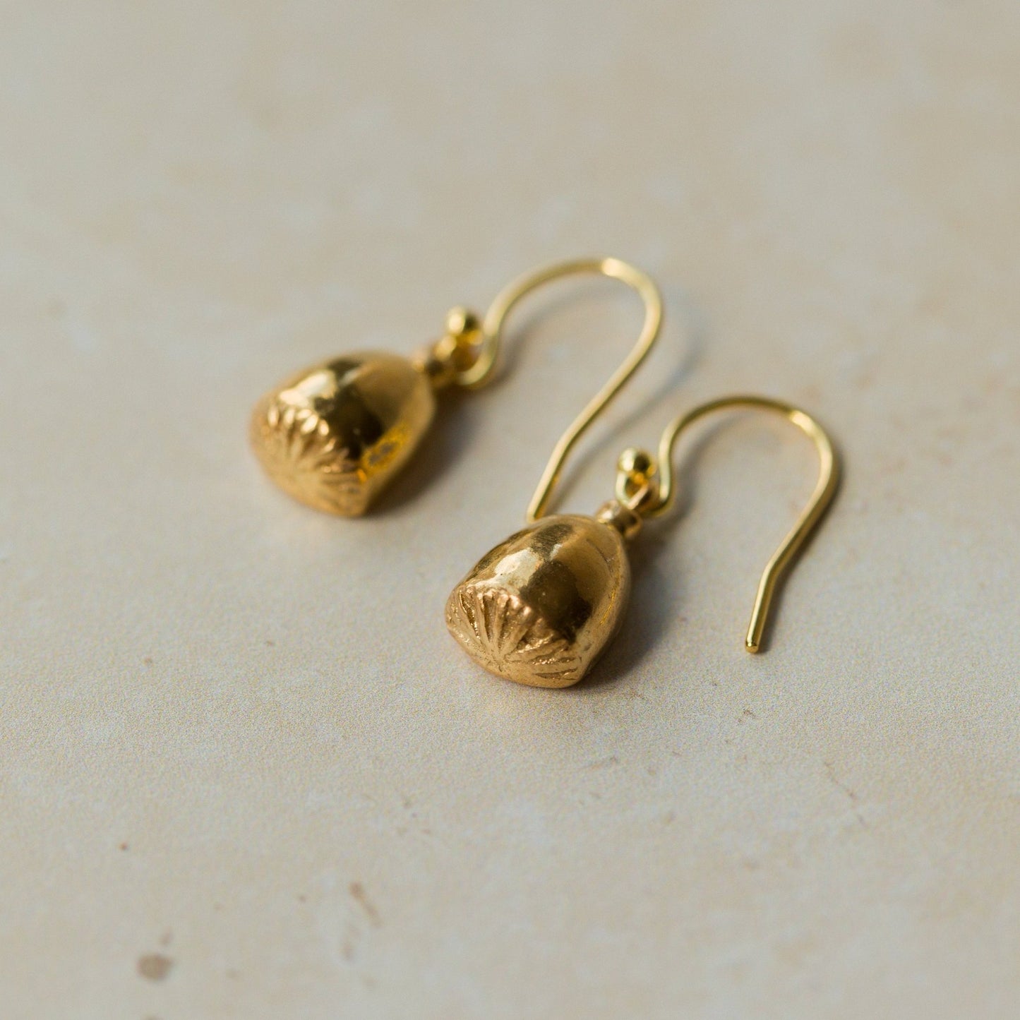 Gold Corn Poppy Earrings