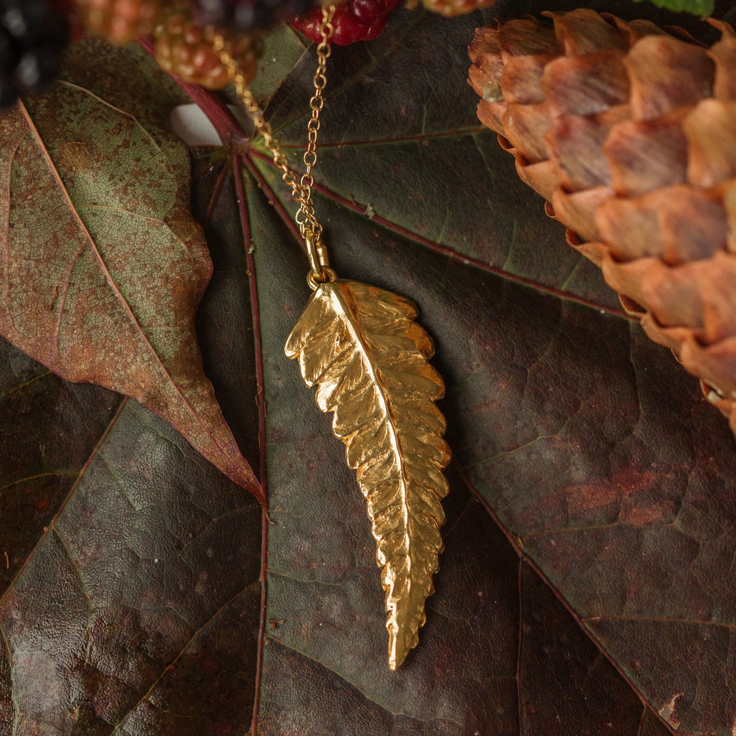 Gold Fern Leaf Necklace