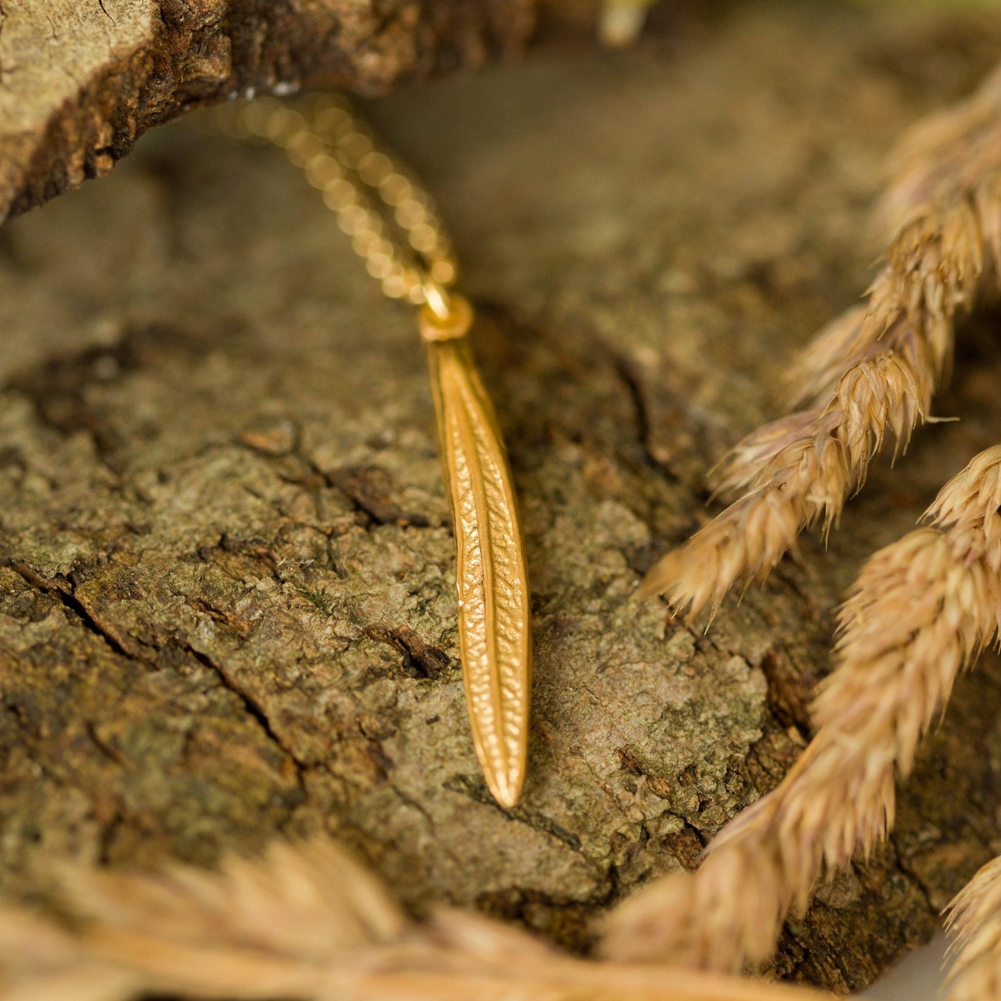 Gold Rosemary Leaf Necklace